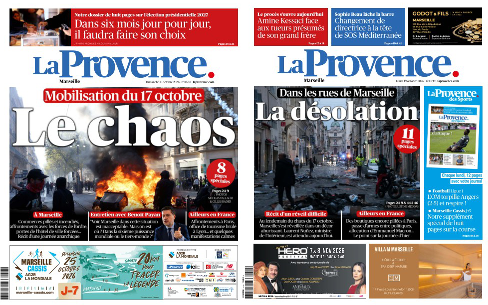 Mobilisation du 17 octobre : journalisme martial à La Provence
